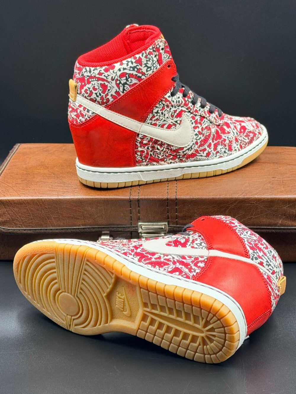 Nike Liberty of London x Wmns Dunk Sky High Wedge QS 'Sport Red'